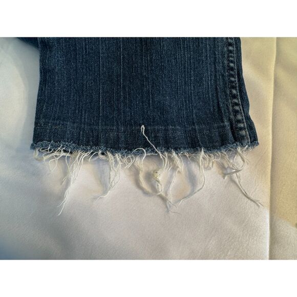 Harley Davidson distressed women's jeans size 10-12 raw edge hem - Picture 3 of 6